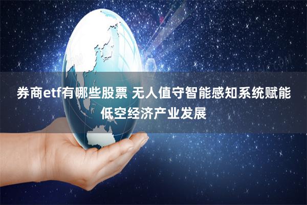券商etf有哪些股票 无人值守智能感知系统赋能低空经济产业发展