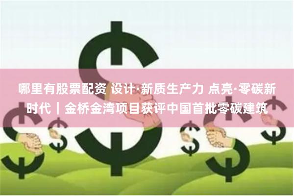 哪里有股票配资 设计·新质生产力 点亮·零碳新时代｜金桥金湾项目获评中国首批零碳建筑
